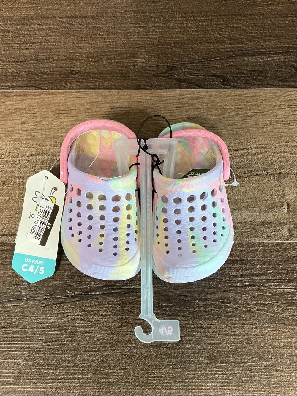 Kids Tie-Dye Clog Sandals with Adjustable Heel Strap - Pink Multi